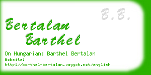 bertalan barthel business card